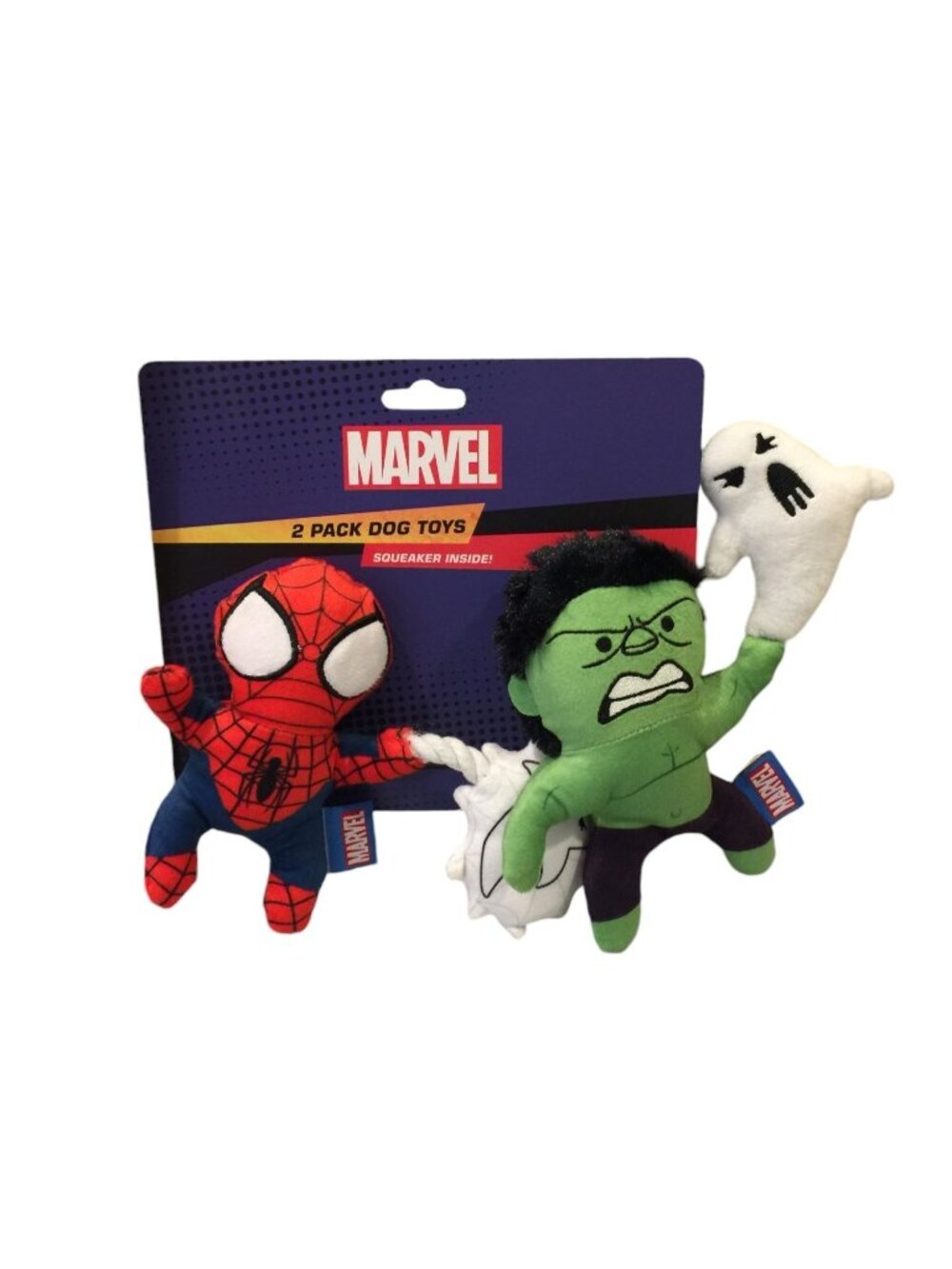 Marvel Halloween Spiderman Web Ghost Hulk Ghost Crinkle Squeak Plush 5" Dog Toy